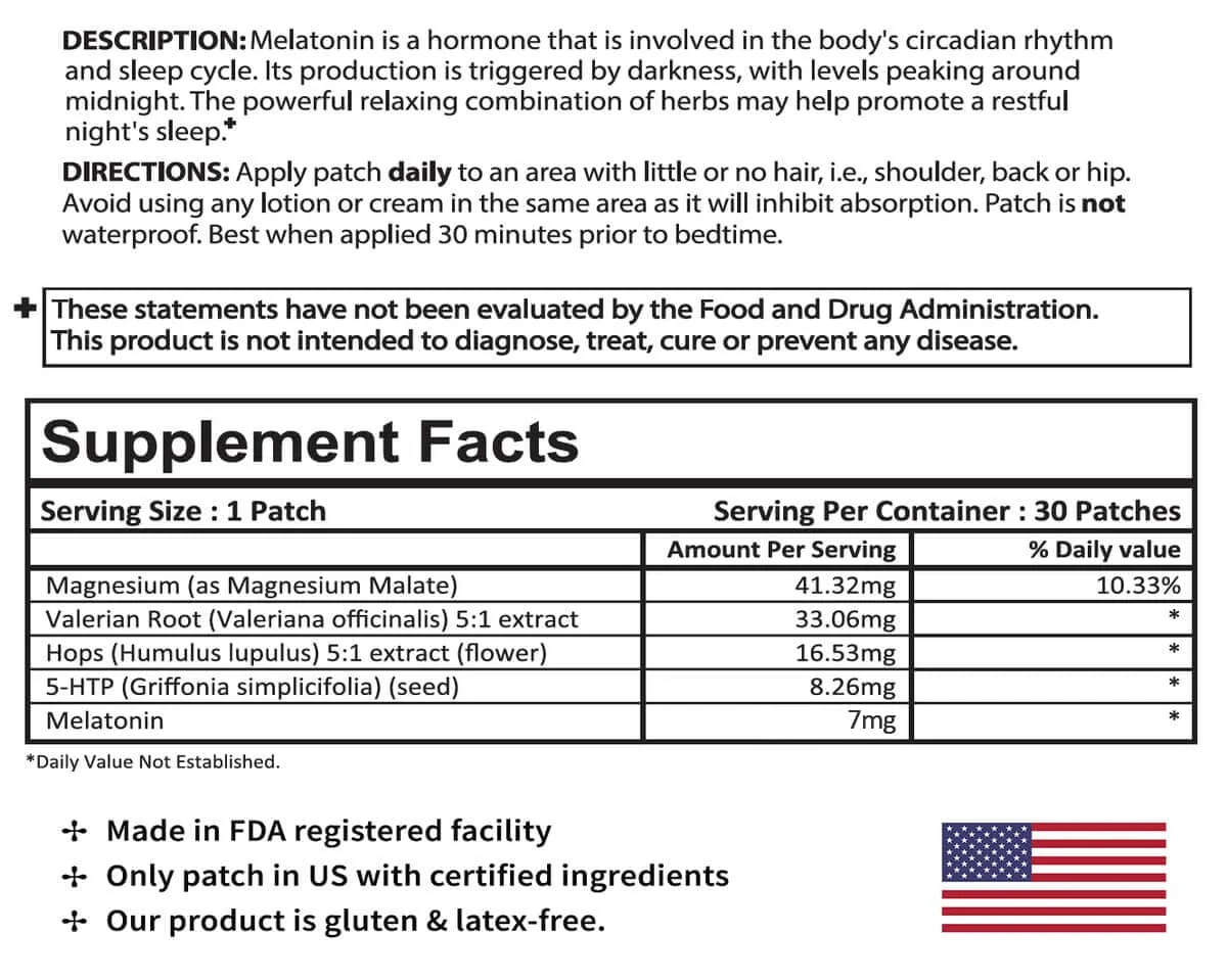 Sleep Starter Patch Ingredients