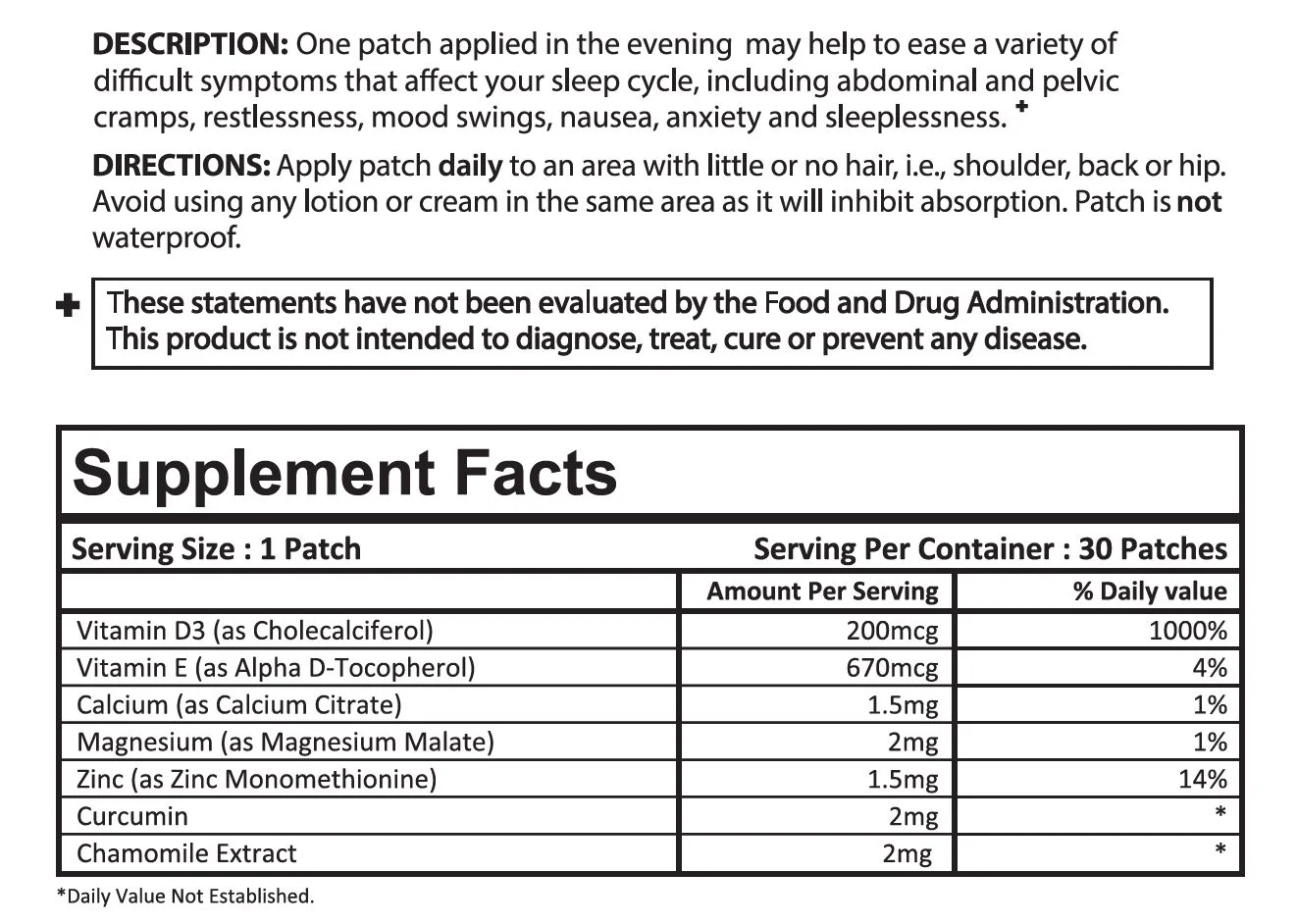 Monthly Relief Night Topical Patch