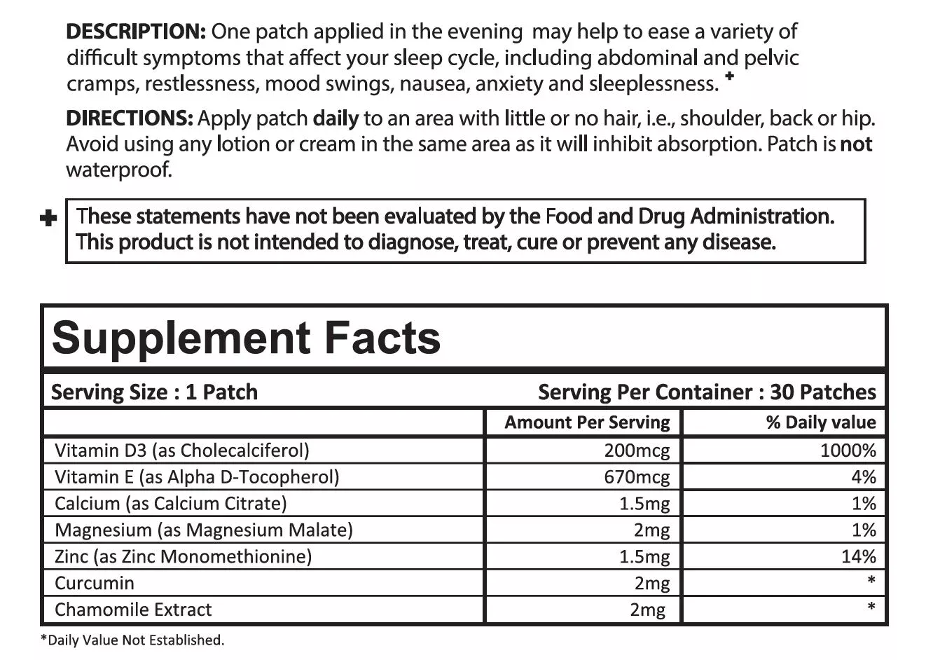 Monthly Relief Night Topical Patch