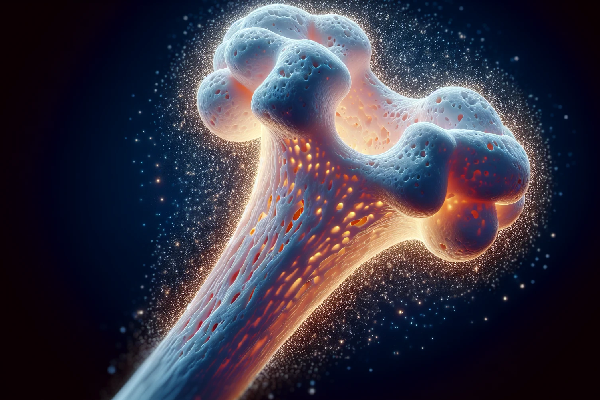 Featured illustration in the article 'The Incredible Magnesium Benefits for Women: Boost Your Health and Well-being' on PatchMD - Vitamin Patches and Supplements. The visual emphasizes a healthy bone structure and its density, illustrating the significant magnesium benefits for women health.