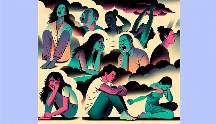 Illustration of diverse personality effects and mental health challenges