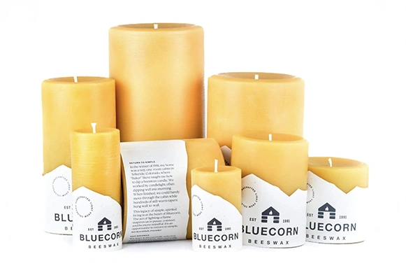 4. Bluedot Living: Pure Beeswax Pillar Candles